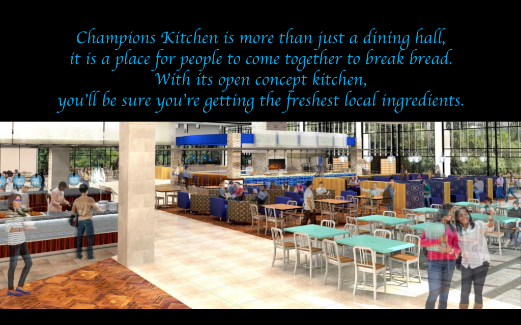 Promotional text and image for Champions Kitchen